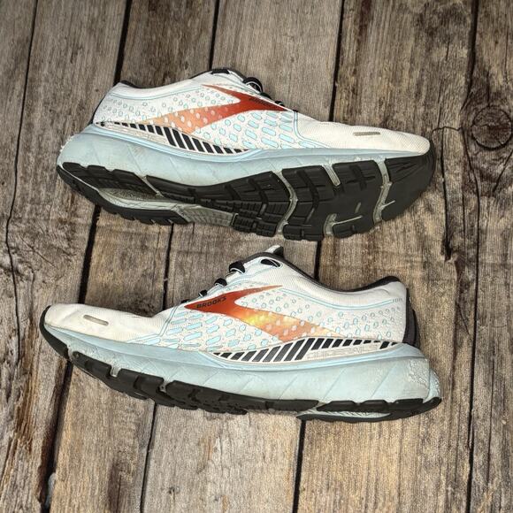 Brooks Adrenaline GTS 21 White Blue Orange Running Shoes Sneakers Womens Size 10 - Picture 9 of 15